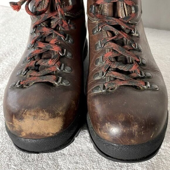 Vintage Scarpa Brown Leather Lace Up Mountaineering Hiking Ankle Boots 40 - Picture 10 of 14